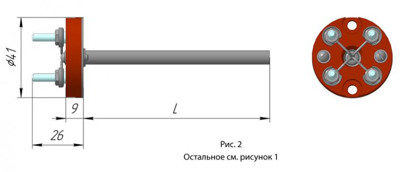 Вставка термометрическая ДДШ5.186.138 для преобразователя термоэлектрического
