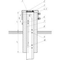 Вариант обустройства термометрической скважины с логгером ЛЦД-2-USB
